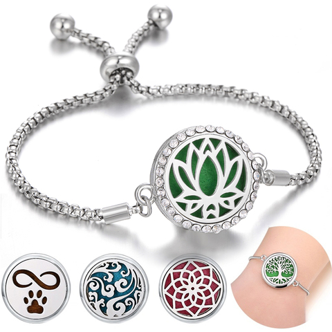 Brazalete con Perfume difusor de aceite esencial, joyería aromaterapia, ajustable, magnético, caballo, gato, flor, árbol, pulsera, nuevo ► Foto 1/6