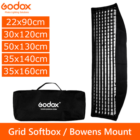 Godox 22x90cm x 30x120cm 50x130cm x 35x140cm x 35x160cm portátil de nido de abeja red Softbox soft caja con Bowen para montaje en Flash de estudio ► Foto 1/6