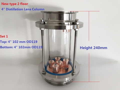 Columna de lentes de destilación de 2 pisos, 4 