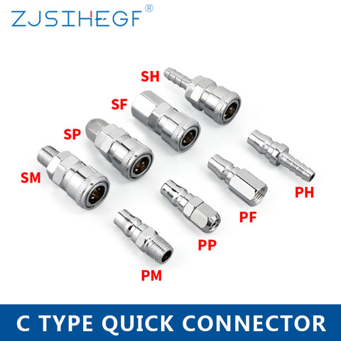 Tipo C conector rápido SP/SF/SH/SM/PP/PF/PH/PM conector neumático 20 30 40 pulgadas de alta presión de acoplamiento ► Foto 1/6