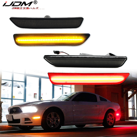 IJDM coche delantera y trasera Sidemarker lámparas ámbar rojo/blanco para 2010-2022, Ford Mustang parachoques delantero LED para guardabarros/indicador lateral intermitente ► Foto 1/6