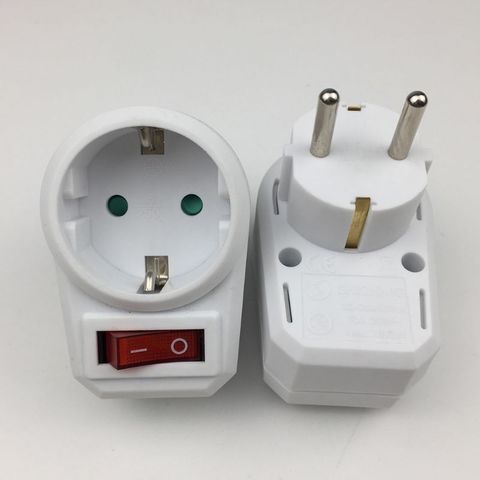 Enchufe de conversión europeo adaptador de corriente de 1 a 1 vía con interruptor 16A AC250V ► Foto 1/6