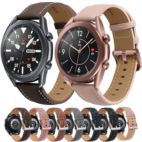 Correa de cuero para Samsung Galaxy Watch 3, correa de repuesto de 22, 20mm, 41, 45mm, 42mm, para Huawei Watch GT2, 46mm ► Foto 1/6