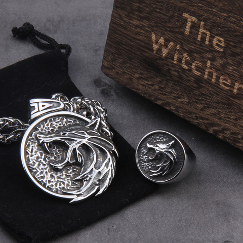 Collar con colgante de cabeza de lobo de Geralt, con figura de TV, the Wizard, The Wild Hunt 3 ► Foto 1/6