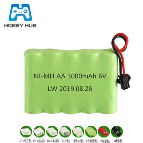 Batería NiMH de 6v y 3000mAh para juguetes a control remoto, tanques, camiones, Robots, barcos, batería de pistolas AA, 6v, 2400mah, paquete de baterías para barco a control remoto ► Foto 1/3