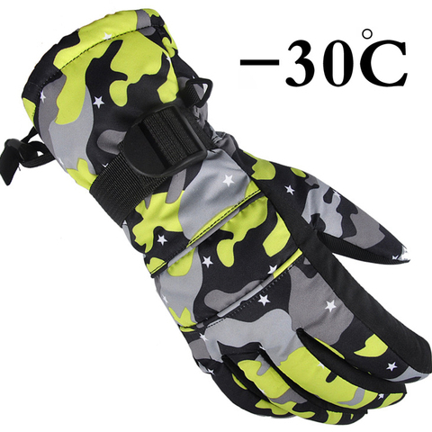 Guantes de esquí para hombre y mujer, invierno, gruesos, cálidos, ultraligeros, impermeables, para Snowboard, motocicleta, moto de nieve, conducción, Camping ► Foto 1/6