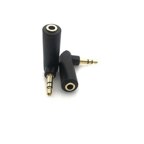 1 Uds 3,5mm 3 Pole Stereo 90 grados de ángulo recto hembra a 3,5mm 3 Polos Hombre enchufe de Audio de forma de L adaptador conector Jack ► Foto 1/3