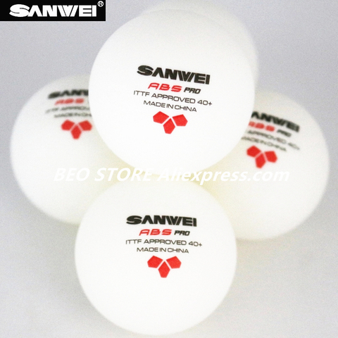 Pelota de tenis de mesa SANWEI de 3 estrellas ABS 40 + Pro, nuevo material de plástico, aprobado por polyittf, Pelotas de ping pong tenis de mesa ► Foto 1/5