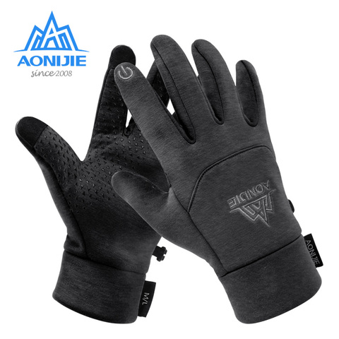 AONIJIE M53-guantes de lana con pantalla táctil para hombre y mujer, resistentes al viento, antideslizantes, para ciclismo, Camping, senderismo y correr, para invierno ► Foto 1/6