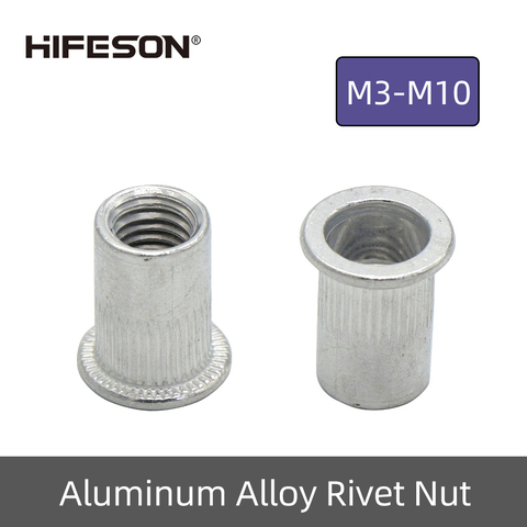 10 Uds 20 piezas Uds M3 M4 M5 M6 M8 M10 de aleación de aluminio de Rivnut cabeza plana inserto roscado Nutsert sombrero con remaches de tuerca ► Foto 1/6