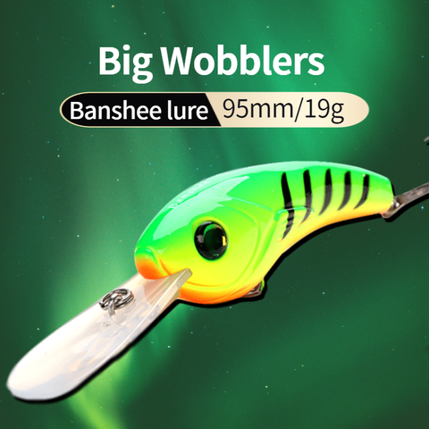 Banshee 95mm 19g VS01 Wobbler señuelo de pesca anzuelo duro anzuelo Lucio bajo flotante grande buceo redondo pico crankbait ► Foto 1/6