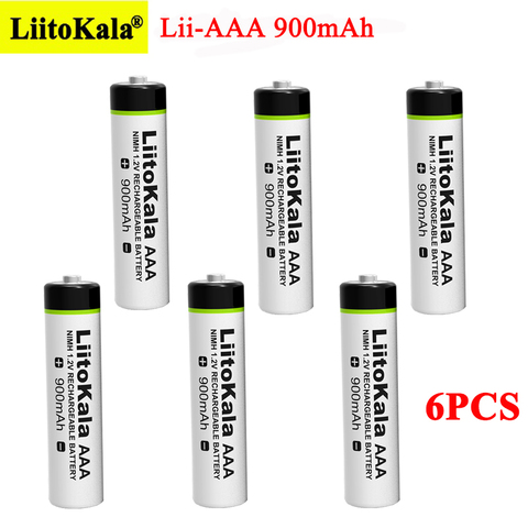 LiitoKala-pilas recargables AAA originales para linterna, juguetes, control remoto, 900mAh, NiMH, 1,2 V, 6 uds. ► Foto 1/6