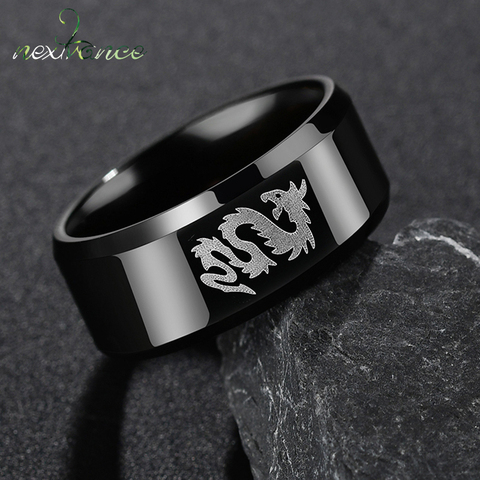 Nextvance-anillo de acero inoxidable estilo clásico para mujer, anillo con cabeza de Lobo, dragón chino, novio ► Foto 1/6