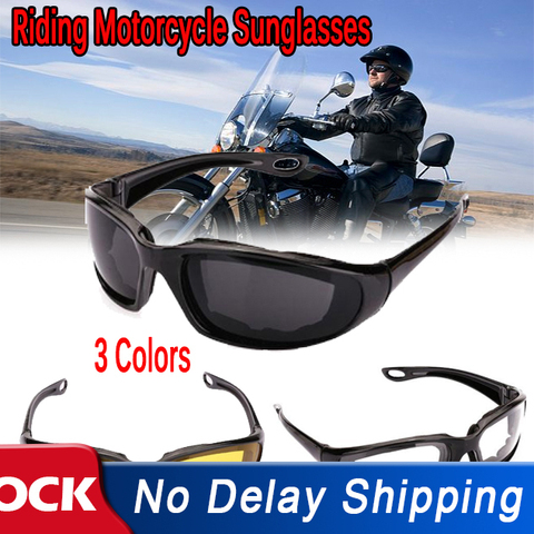 Montar en motocicleta gafas de sol al aire libre deportes gafas de ciclismo bicicleta marco negro gafas a prueba de viento Lightproof moto hombres gafas ► Foto 1/6