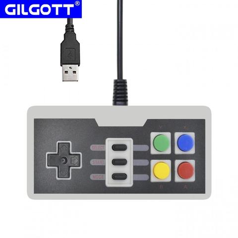 Joystick USB Juegos por cable controlador Retro NES FC Gamepad para PC y ordenador portátil TV para Windows Mac Linux Android ► Foto 1/6