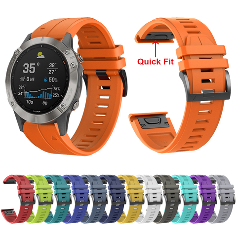 Banda de silicona suave para reloj Garmin Fenix 6, 6X / 5X Plus 3 3HR, correa de muñeca de liberación rápida para Fenix6 5 / Forerunner 945 935 ► Foto 1/6