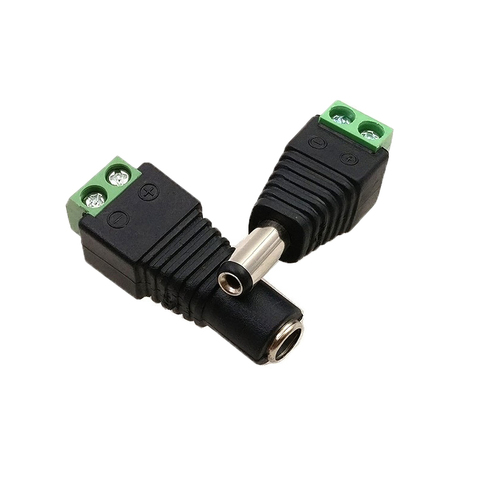 Conector hembra macho DC 2,1x5,5mm, 2 o 5 uds., adaptador de toma de corriente Led, Conector de Cable para lámpara de tira LED 5050/5730 CCTV ► Foto 1/6