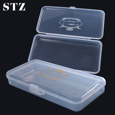 STZ 1 Uds vacía transparente caja de almacenamiento para manicura de plástico organizador caso equipo de arte para uñas titular contenedor para manicura herramientas #878 ► Foto 1/6