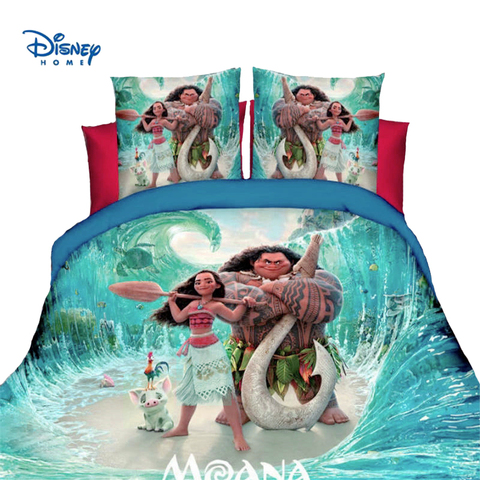 Moana cama disney baymax héroe congelados mcqueen coches juego de sábanas de cama plana 2/3/4 Uds edredón funda de almohada Niño con estilo chica regalo ► Foto 1/6