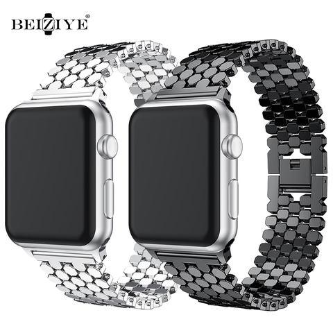 Pulsera de eslabones de metal para apple watch 6, banda de 40mm y 44mm para iwatch de 38mm y 42mm, correa de acero inoxidable para apple watch 6 SE 5 4 3 ► Foto 1/6