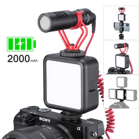 Ulanzi-Mini luz LED portátil para vídeo, Triple Zapata fría, recargable, Vlog, luz de relleno, trípode con iluminación, Kit CRI95 + ► Foto 1/6