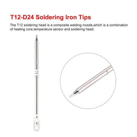 T12-D24 de punta de soldador electrónico T12, herramientas de soldadura de alta calidad, punta de soldadura T12 para Estación de soldadura, calentamiento rápido ► Foto 1/6