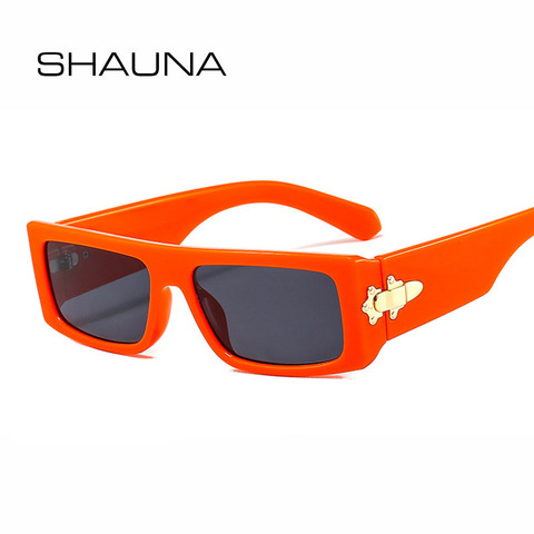 SHAUNA-gafas de sol rectangulares de estilo Retro, anteojos de sol pequeños con marco de marmoleado Popular, 10 colores, UV400 Ins ► Foto 1/6