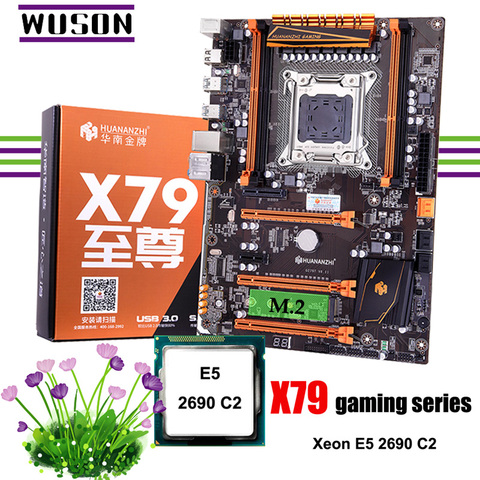 Buena calidad marca HUANANZHI deluxe X79 LGA2011 Paquete de placa base de descuento con M.2 ranura CPU Intel Xeon E5 2690 C2 ► Foto 1/6