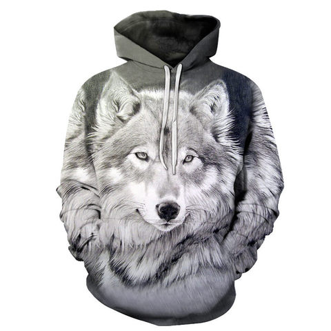 2022 nuevo Lobo Sudadera con capucha de los hombres Sudadera con capucha Otoño e Invierno hip hop Sudadera con capucha casual de marca 3D Lobo Sudadera con capucha ► Foto 1/6