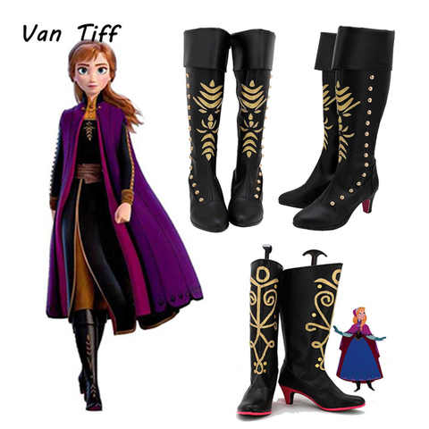 Elsa adulta zapatos de invierno Cosplay reina Elsa zapatos Anna bota princesa niña princesa zapatos botas altas para las mujeres ► Foto 1/6