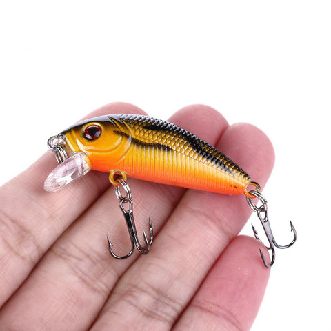 1 Uds Minnow Señuelos de Pesca 50mm4.2g Topwater cebo duro Wobbler plantilla cebo Crankbait carpa lubina rayada Pesca aparejos de Pesca SwimBait ► Foto 1/6