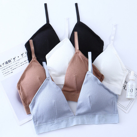 Francés Sexy sujetador sujetadores Push Up para mujeres lencería Sexy V cuello Bralette con relleno inalámbrico sin espalda de mujer ropa interior sujetador ► Foto 1/6