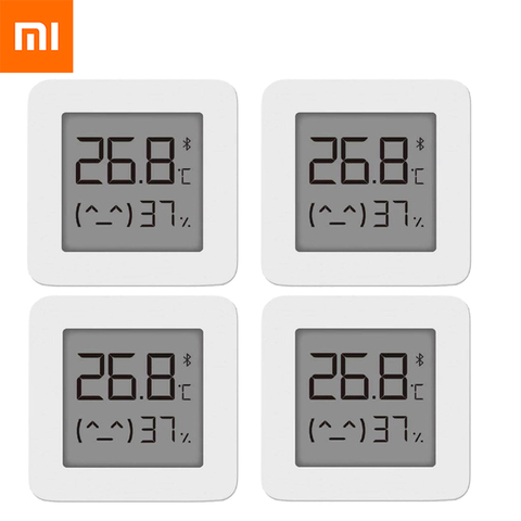 Xiaomi-termómetro Mijia 2 con Bluetooth, Sensor inteligente de temperatura y humedad para el hogar, con pantalla LCD, termográfico Digital de humedad, 4 Uds. ► Foto 1/6
