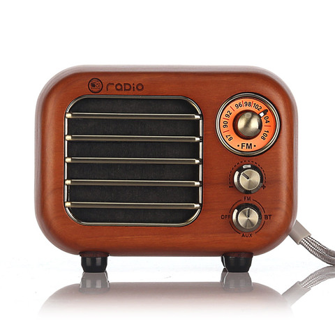 Radio FM de madera nogal, altavoz Retro con Bluetooth, estilo clásico antiguo, tarjeta TF y reproductor MP3, volumen fuerte ► Foto 1/5