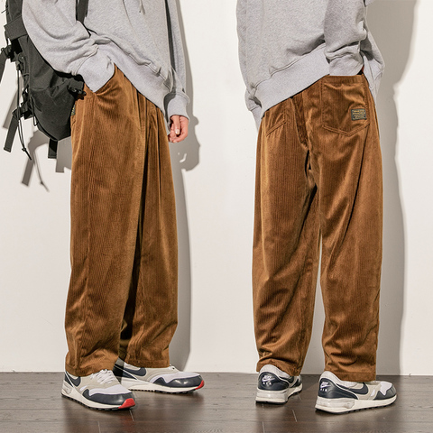 Pantalones de pana para hombre, pantalón informal holgado, para correr, a la moda, para Otoño e Invierno ► Foto 1/5