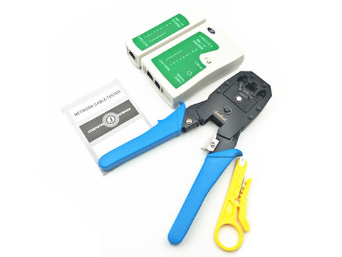 Kit de herramientas de red LAN RJ45 RJ11 RJ12 CAT5, probador de Cable, alicate de crimpado, cortador ► Foto 1/5
