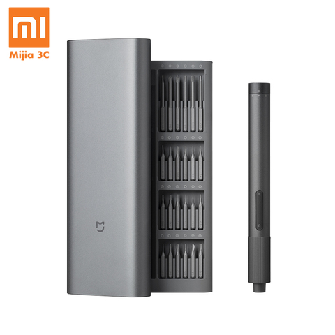 Xiaomi-Kit eléctrico Mijia de destornilladores de precisión, 2 velocidades de torsión, 400 tornillos, 1 Tipo C de carga, magnético, caja de aluminio, 24 S2 ► Foto 1/5