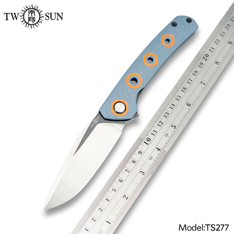 TWOSUN-cuchillo táctico con hoja 14C28N, cuchillo de bolsillo plegable, cuchillo de supervivencia, herramienta EDC de caza y acampada, apertura rápida TS277 ► Foto 1/6