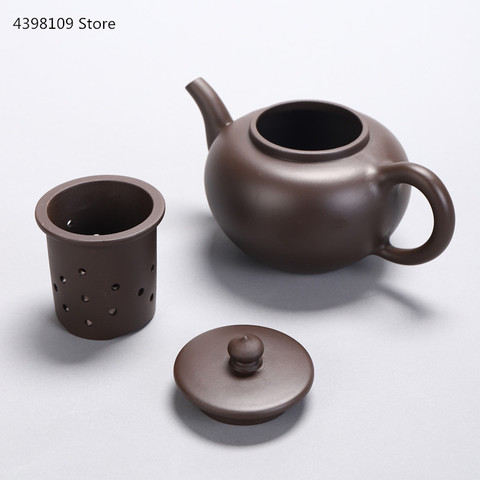 Tetera de arena púrpura Yixing auténtica, tetera hecha a mano con revestimiento de cerámica, juego de té kungfú chino, hervidor de agua, 450-900ml ► Foto 1/6