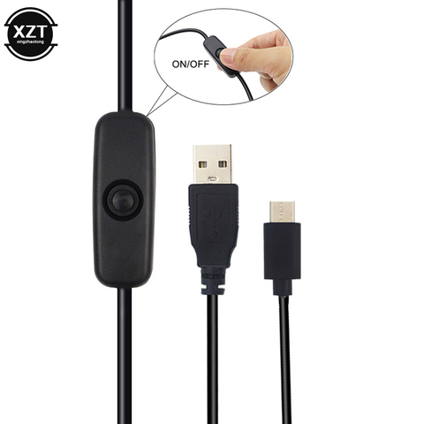 Cable USB con interruptor Micro USB tipo C de la fuente de alimentación del cargador de 5V 3A/2.5A para Ras Pi 3 B + plus + RPI modelo 4 para teléfono Xiaomi ► Foto 1/6