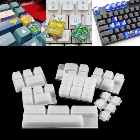 Moldes de silicona para teclas de teclado mecánico para videojuegos, molde de fundición de resina epoxi de cristal para manualidades artesanales, DIY, Uds. ► Foto 1/6