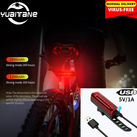 Luz trasera para bicicleta de 2600mAh, resistente al agua, 9 LED, superligera, recargable vía USB, luz trasera de seguridad para ciclismo nocturno ► Foto 1/6