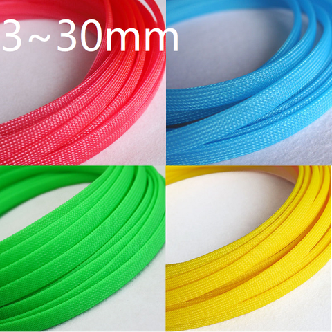 UV azul verde amarillo Rosa fluorescente para Cable de alambre trenzado de manga 3 4 6 8 10 12 16 20 25 30 40mm ajuste alto densidad ampliable ► Foto 1/6