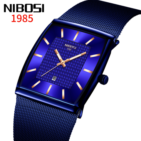 NIBOSI-Relojes de pulsera para hombre, diseño genuino, ultrafino, resistente al agua, con fecha, Masculino, 2022 ► Foto 1/6