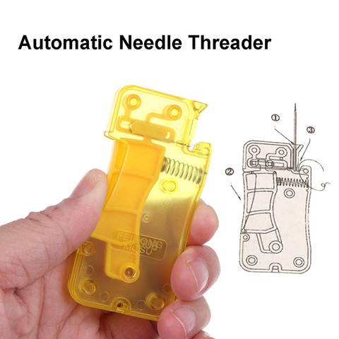 1pc automático enhebrador de aguja mano enhebrador de aguja de coser enhebrador de aguja de punto de inserción herramienta de costura Accesorios ► Foto 1/6