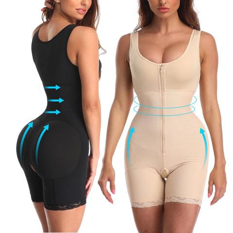 Corsé modelador adelgazante de encaje con cremallera para mujer, ropa interior moldeadora de glúteos con correa, Body de talla grande S-6xl ► Foto 1/6