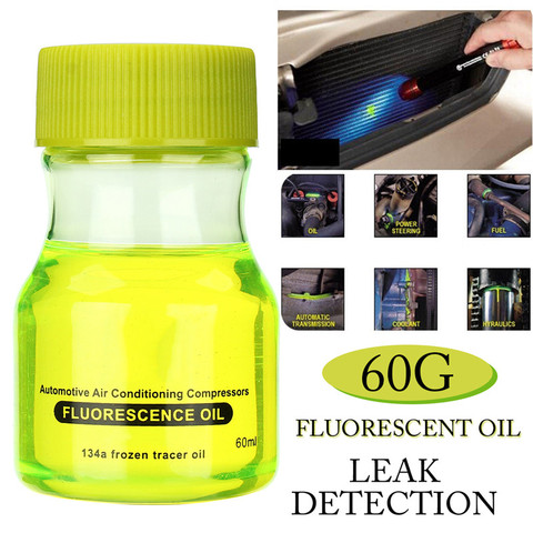 Aceite fluorescente con prueba de fugas fluorescente, colorante UV para detección de reparación de tuberías de aire acondicionado para A/C ► Foto 1/6