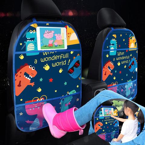 Funda protectora de asiento trasero de coche, soporte de almacenamiento con estilo para vehículo, organizador con dibujos animados, para tableta, bolsa colgante, accesorios ► Foto 1/6