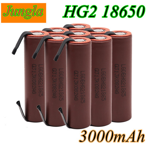 Batería 18650 HG2, 3000mAh, con tiras de baterías soldadas para destornilladores, 30A, alta corriente + de níquel de DIY, inr18650, hg2 ► Foto 1/5