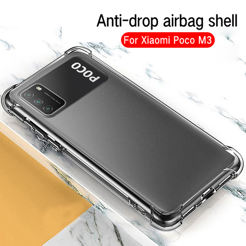 Poco M3 caso capa airbag para xiaomi poco X3 claro anti-shock cubierta poco x3 afe pocophone x3 x 3 en xiomi pocox3 cubierta ► Foto 1/6